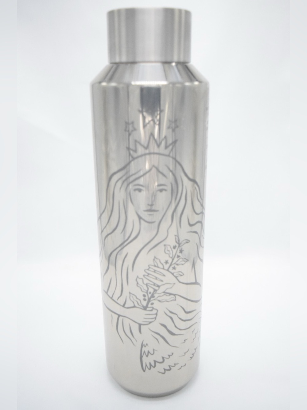 Starbucks Silver Stainless Steel Bottle with Mermaid Engraving
